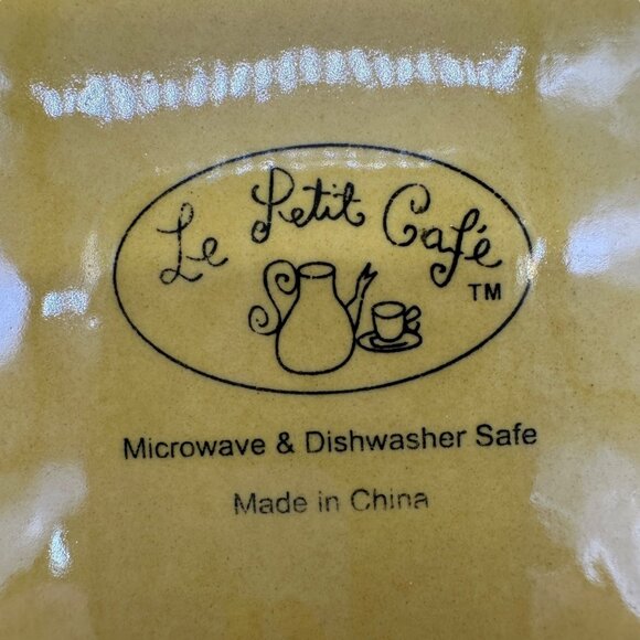 Le Petit Café Plate 8 inch Hand-Painted Yellow Floral Ceramic - Picture 3 of 4